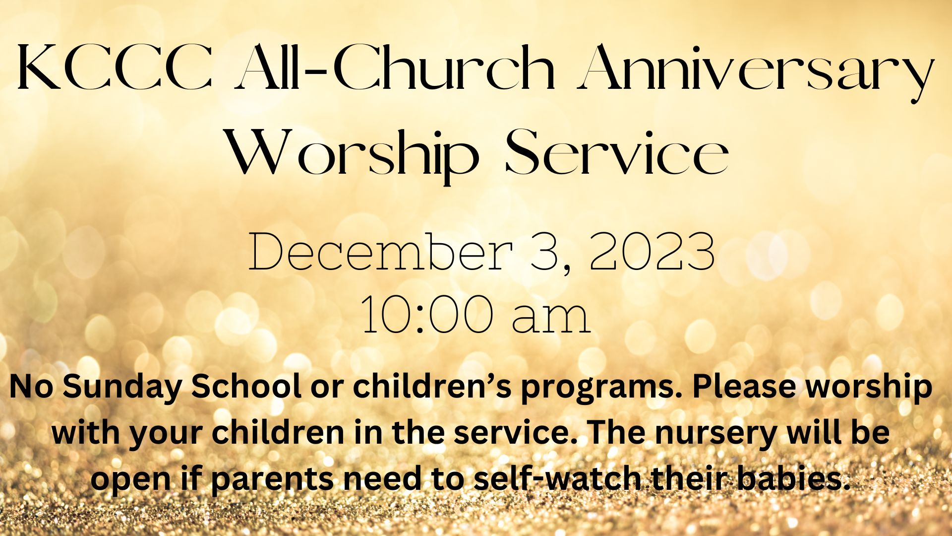 KCCC Anniversary Worship Service